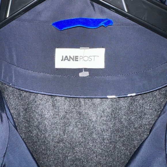 Jane Post $525 wool Lined Hooded coat in Navy blue womens 1X NWT - Picture 10 of 11